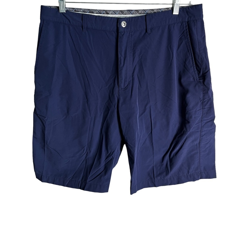 QED Style Navy Blue Nylon Golf Shorts‎